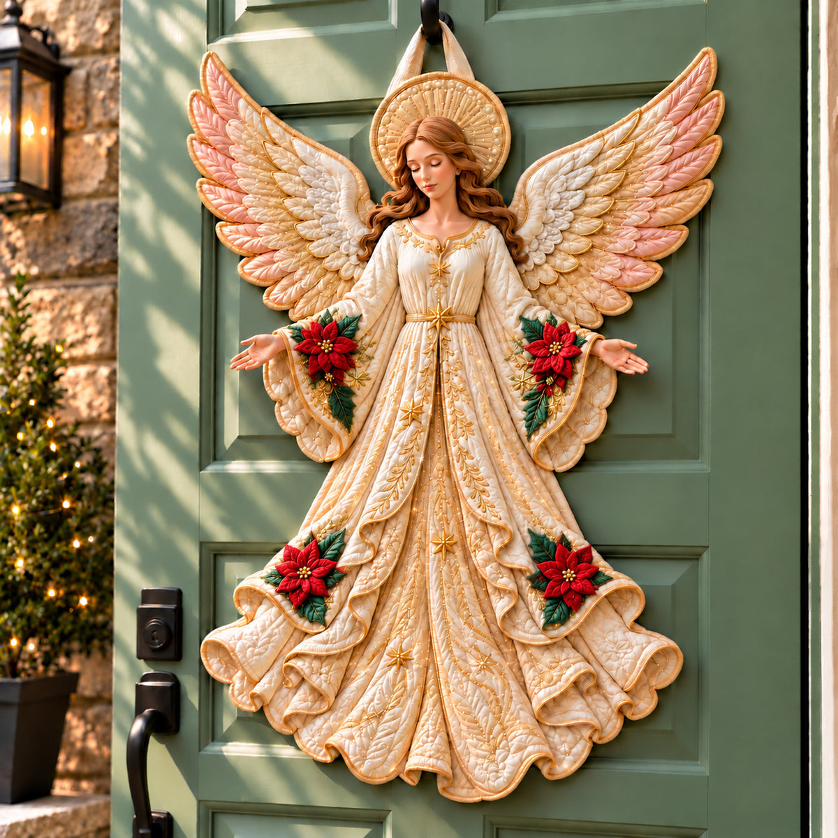Angel Guardian Spirit Custom Shape Quilted Door Hanger GFTONPT1831