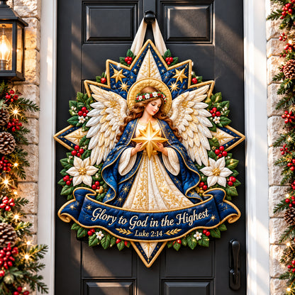 Angel Shining Hope Custom Shape Quilted Door Hanger GFTONPT1832