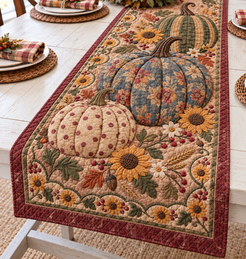 Pumpkin Harvesting Quilted Table Runner GFTONPT1847