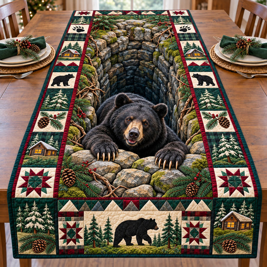 Bear Rustic Retreat Quilted Table Runner GFTONPT1877