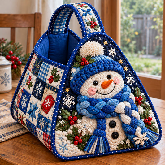 Snowman Arctic Dreams Christmas Quilted Basket GFTONPT1885