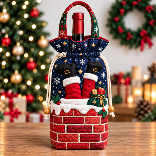Santa Claus Festivities Quilted Bottle Carrier Bag GFTONPT1892