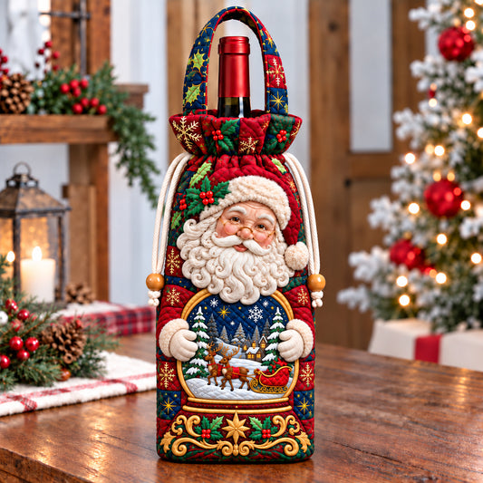 Santa Claus Keepsakes Quilted Bottle Carrier Bag GFTONPT1894
