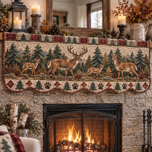 Rustic Woodland Mystique Quilted Mantel Scarf GFTONPT1897