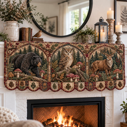 Rustic Woodland Folklore Quilted Mantel Scarf GFTONPT1900