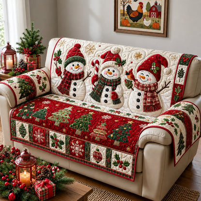 Frosty Snowman Quilted Sofa Cover GFTONPT193