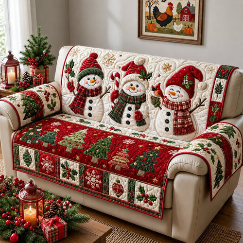 Frosty Snowman Quilted Sofa Cover GFTONPT193