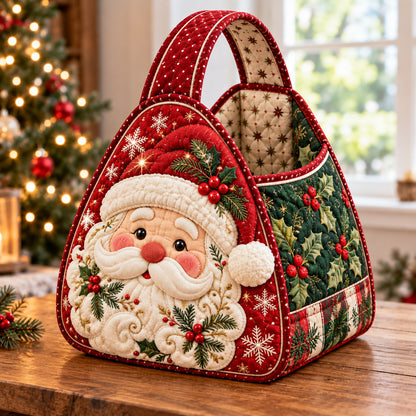 Santa Claus Toyland Christmas Quilted Basket GFTONPT1934