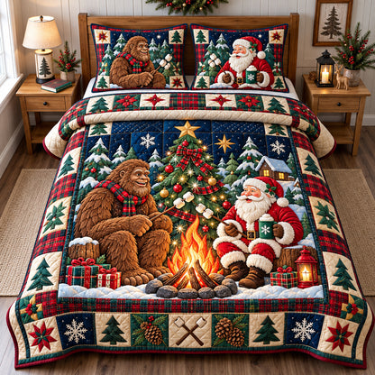 Bigfoot Santa Claus Memories 3-Piece Quilted Bedding Set GFTONPT1956