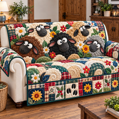 Funky Sheep Kaleidoscope Quilted Sofa Cover GFTONPT1962