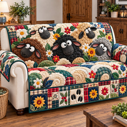 Funky Sheep Kaleidoscope Quilted Sofa Cover GFTONPT1962