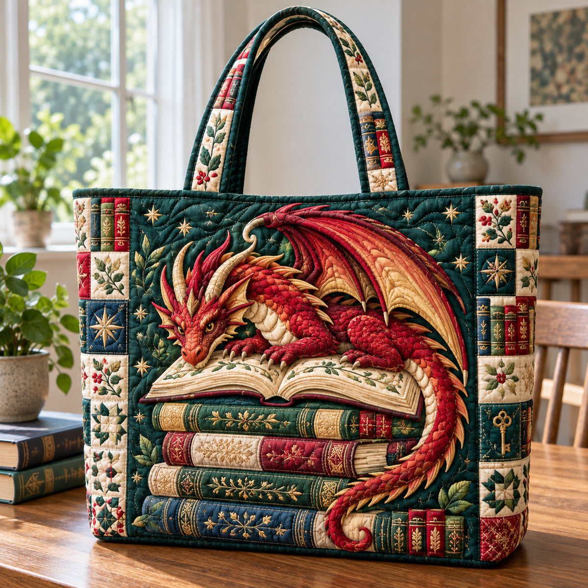 Dragon Book Kingdoms Quilted Tote Bag GFTONPT1967