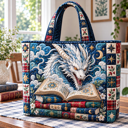 Dragon Book Night Quilted Tote Bag GFTONPT1968