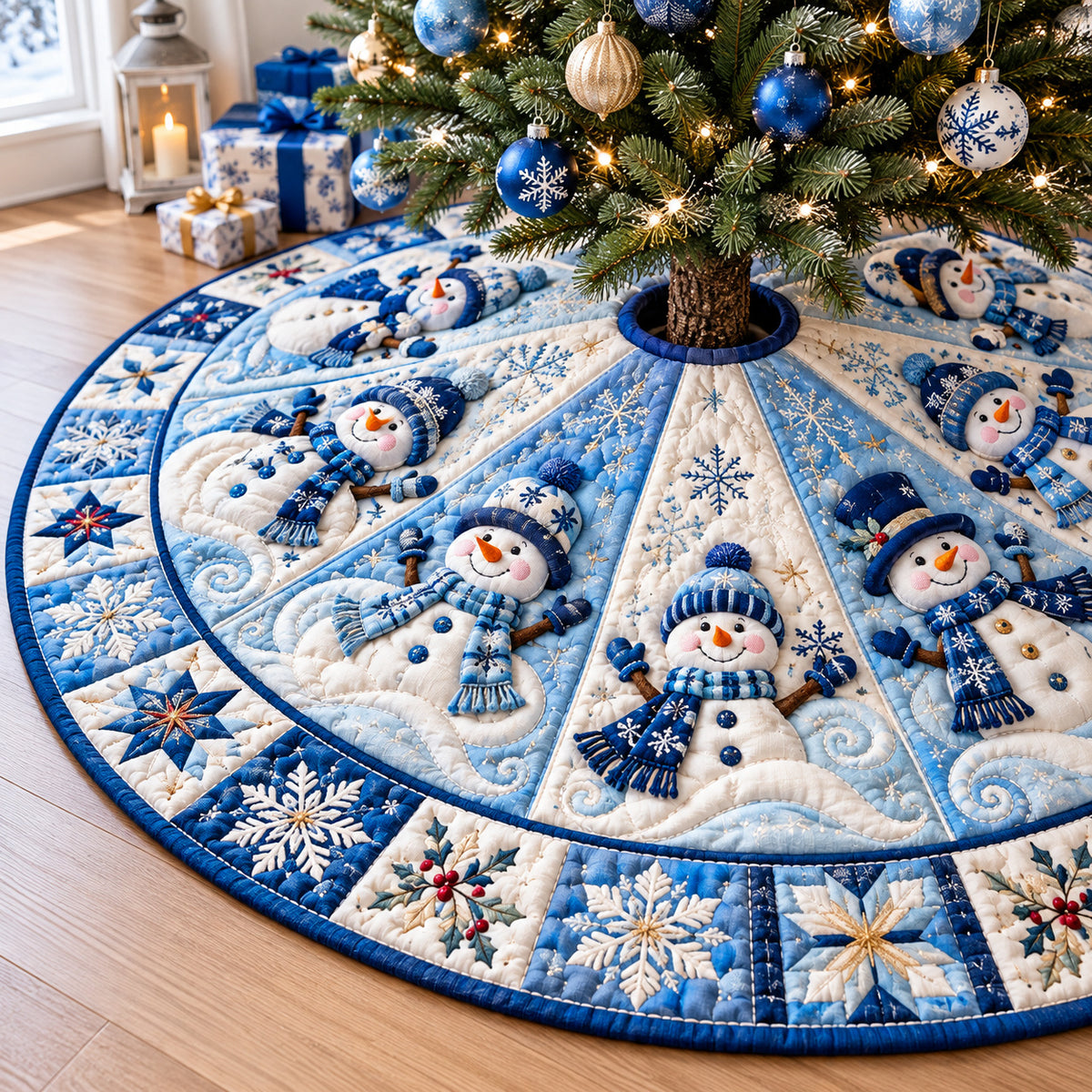 Snowman Frostlight Dreams Quilted Tree Skirt GFTONPT1969