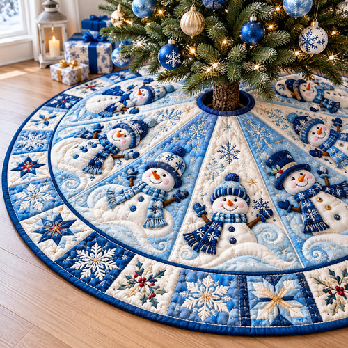 Snowman Frostlight Dreams Quilted Tree Skirt GFTONPT1969