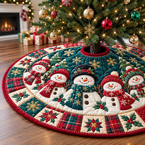 Snowman Crystal Village Quilted Tree Skirt GFTONPT1971