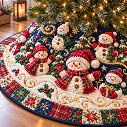 Snowman Midnight Magic Quilted Tree Skirt GFTONPT1972