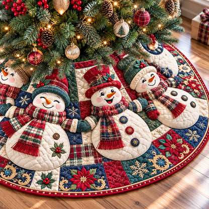 Snowman Snowflake Symphony Quilted Tree Skirt GFTONPT1973