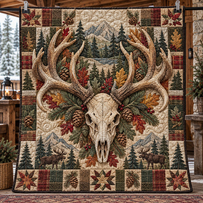 Deer Skull Mystique Quilted Blanket GFTONPT1977