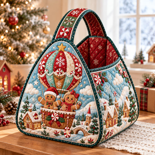 Gingerbread Holiday Magic Christmas Quilted Basket GFTONPT1984