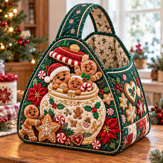 Gingerbread Peppermint Dreams Christmas Quilted Basket GFTONPT1985