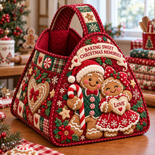 Gingerbread Sugar Wonderland Christmas Quilted Basket GFTONPT1986