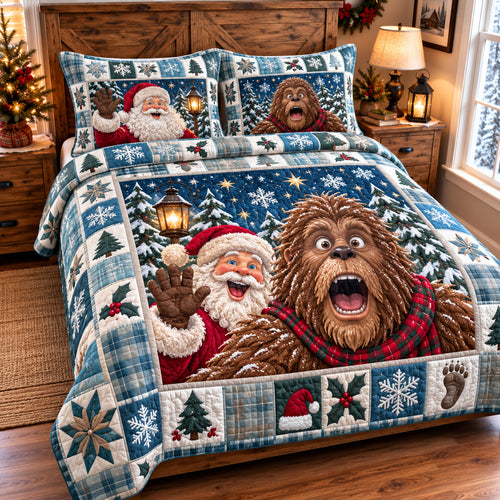 Bigfoot Santa Claus Magic 3-Piece Quilted Bedding Set GFTONPT2002