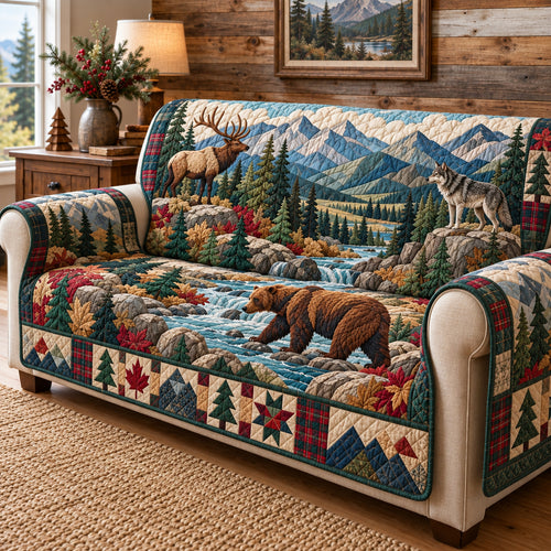 Rustic Woodland Hideout Quilted Sofa Cover GFTONPT2010