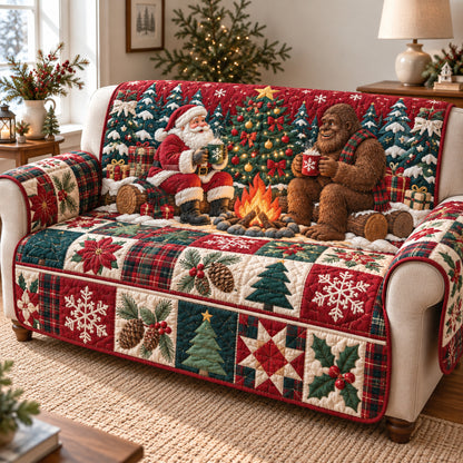 Bigfoot Santa Claus Cheer Quilted Sofa Cover GFTONPT2017
