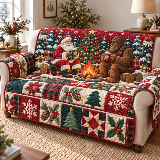 Bigfoot Santa Claus Cheer Quilted Sofa Cover GFTONPT2017