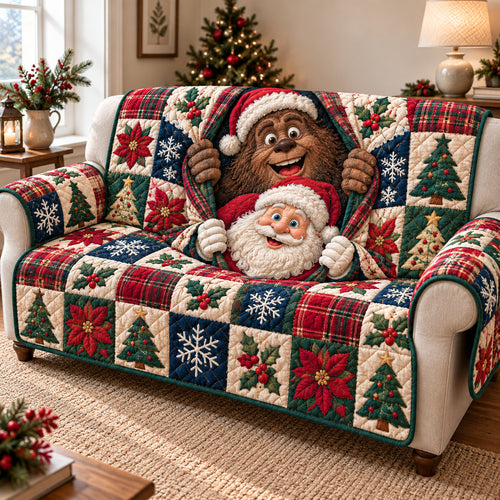 Bigfoot Santa Claus Joy Quilted Sofa Cover GFTONPT2020