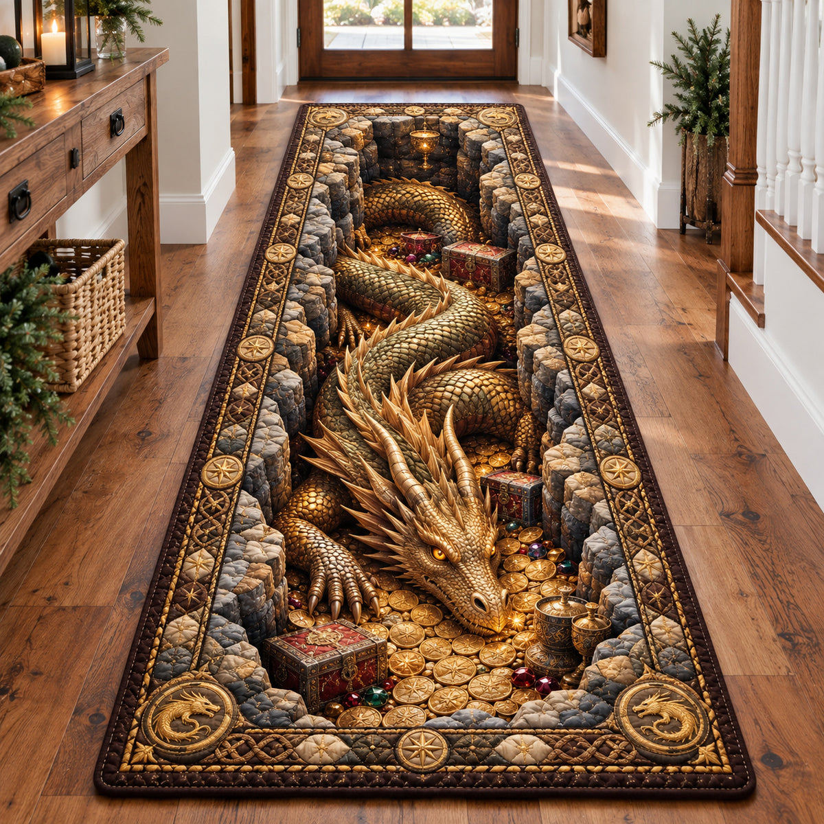 Dragon Emerald Kingdom Runner Rug GFTONPT2022