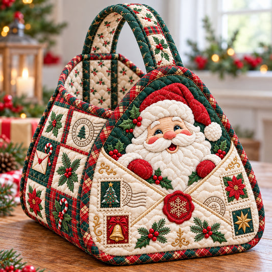 Santa Claus Stockings Christmas Quilted Basket GFTONPT2036