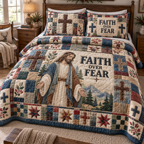 God Blessings 3-Piece Quilted Bedding Set GFTONPT2040