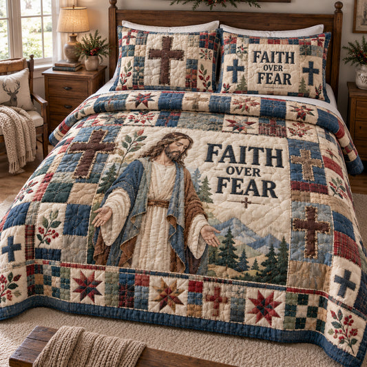 God Blessings 3-Piece Quilted Bedding Set GFTONPT2040
