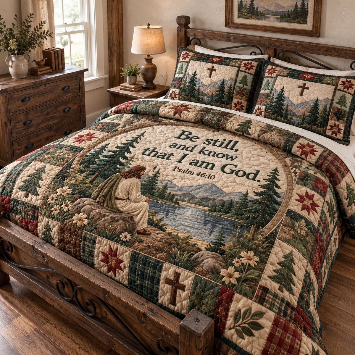 God Light 3-Piece Quilted Bedding Set GFTONPT2045