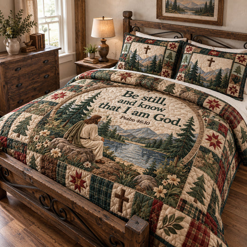 God Light 3-Piece Quilted Bedding Set GFTONPT2045