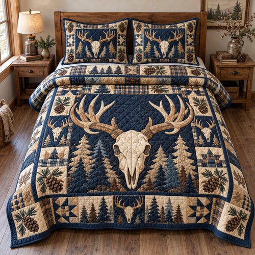 Deer Sanctuary 3-Piece Quilted Bedding Set GFTONPT2049