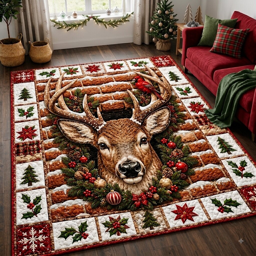 Winter Reindeer Area Rug GFTONPT205