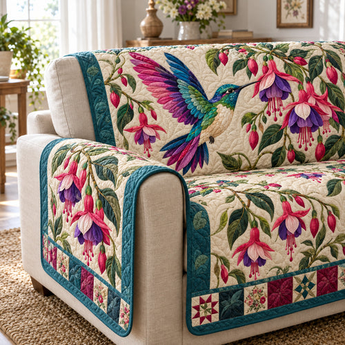Hummingbird Elegance Quilted Sofa Cover GFTONPT2052