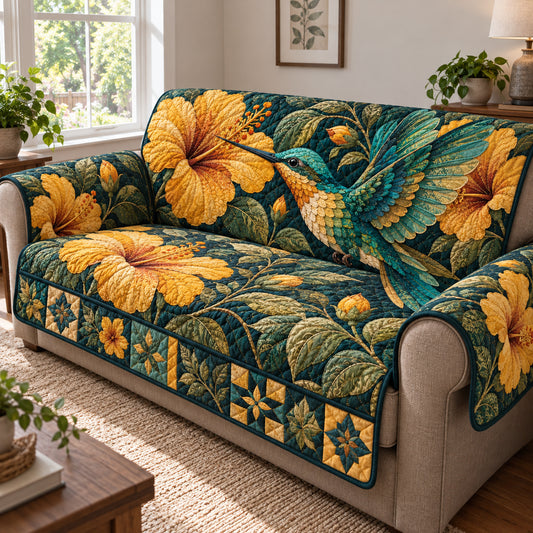 Hummingbird Radiance Quilted Sofa Cover GFTONPT2057