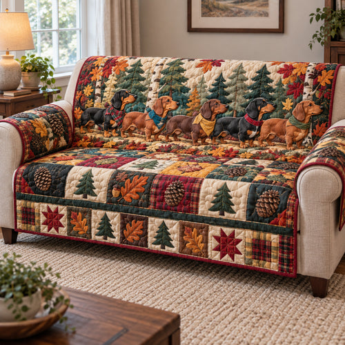 Dachshund Delight Quilted Sofa Cover GFTONPT2058