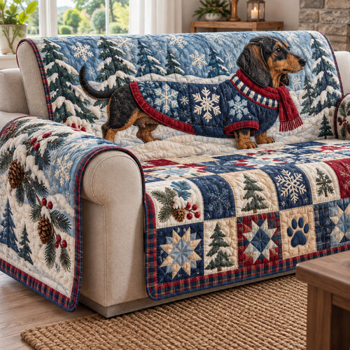 Dachshund Charm Quilted Sofa Cover GFTONPT2059