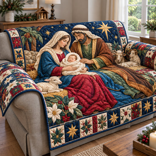 Nativity Divine Birth Quilted Sofa Cover GFTONPT2090