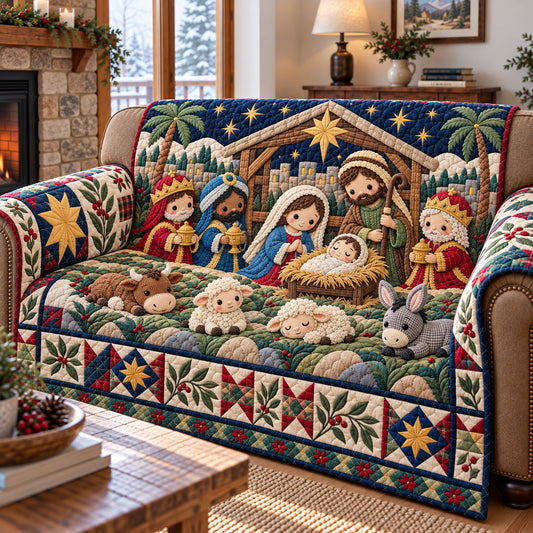Nativity Bethlehem Journey Quilted Sofa Cover GFTONPT2093