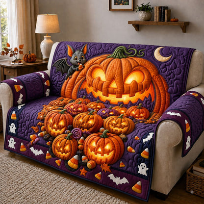 Pumpkin Hollow Quilted Sofa Cover GFTONPT212