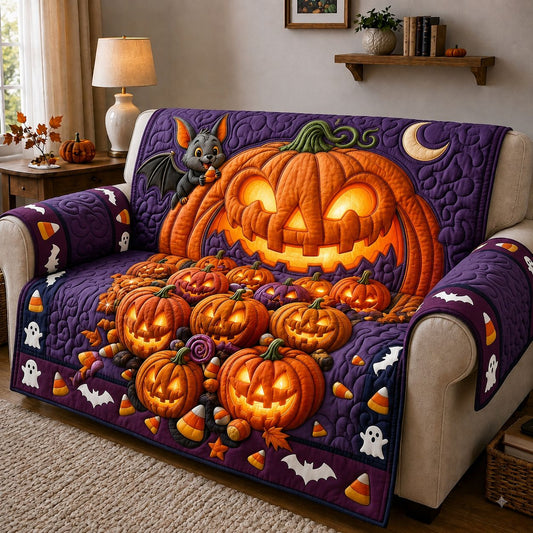 Pumpkin Hollow Quilted Sofa Cover GFTONPT212