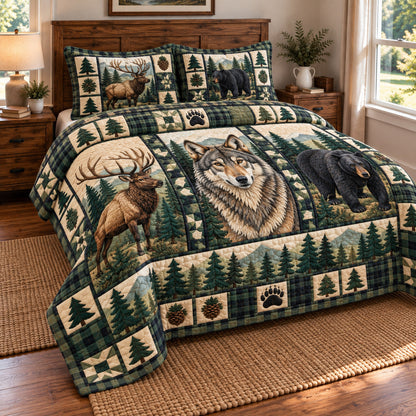 Rustic Woodland Homestead 3-Piece Quilted Bedding Set GFTONPT2138