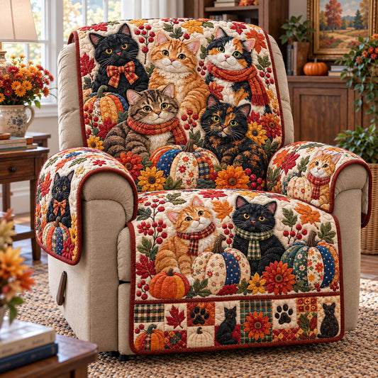 Pumpkin Cat Quilted Sofa Cover GFTONPT2148