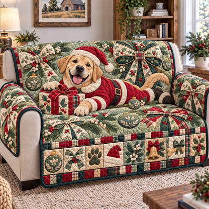 Labrador Retriever Santa Quilted Sofa Cover GFTONPT2154